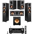 Klipsch Reference 5.1 Home Theater System with 2X R-625FA Floorstanding Speaker, R-12SW Subwoofer, R-52C Center Channel, R-41M Bookshelf Speaker and Denon AVR-S770H 7.2-Channel 8K Network AV Receiver