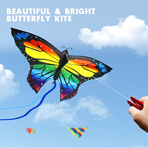 Toy Life Butterfly Large Kites For Adults Easy To Fly Kites For Kids Ages 4-8 8-12 Kites For Toddlers Age 3-5 Big Beach Kite For Children Idea Gift Outdoor Toys Games Activities Beach Trip #TOP1