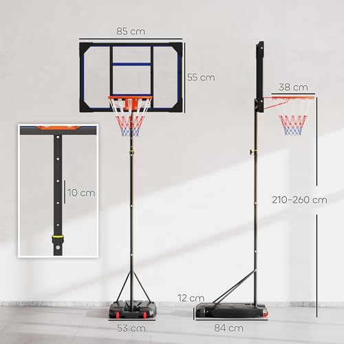 Panier de basket sur roues avec base de lestage bleue