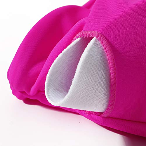 Mooslover Women One Shoulder High Waisted Bikini Tie High Cut Two Piece Swimsuits(M,Rose Red) #TOP4