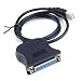 Produktbild USB auf 25 Pin DB25 Parallel Druckerkabel Adapter Konverter PC LPT Schwarz