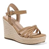mikarka Sandals for Women 2026: Comfortable Wedge Platform Sandals Women - Braided Espadrilles for Women Ankle Strap Open Toe Wedges Heels Beach Sandals Summer Shoes Brown, US Size 7.5