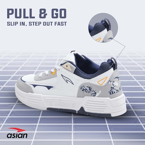 Image of ASIAN Lifestyle-02 Men's Stylish Sneakers | Comfortable Sporty Sneakers with PU Upper & Cushioned Insole | Ideal for Gym, Walk, Travel, & Casual Wear