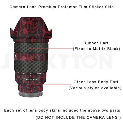 Piel protectora adhesiva para lente de cámara Sony FE 24-70 mm f/2.8 GM – Protector antidesgaste, ultrafino, reutilizable y sin residuos (Color: Triangle Black) miniatura 4