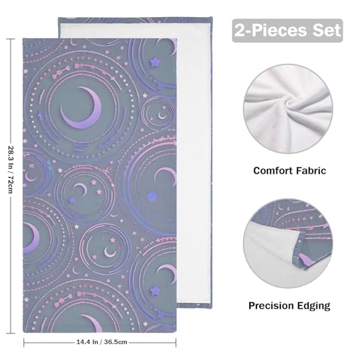 Toallas de mano decorativas de algodón absorbente con diseño Astronomical Moon 4