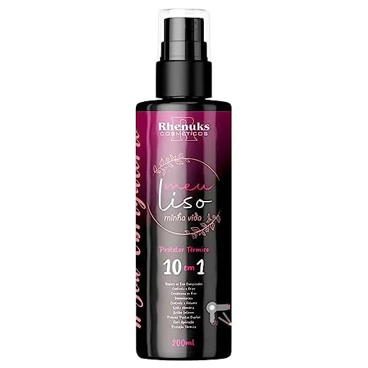 Rhenuks Meu Liso Minha Vida - Spray Protetor Térmico 10 em 1 Multifuncional 200ml