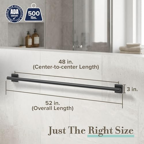 Image of Elevate 48 inch L Grab Bar, Matte Black
