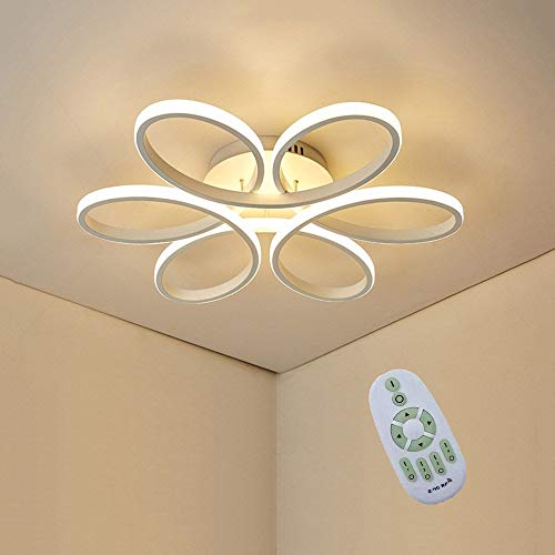 De Techo Del LED, Creativa Moderna De La Flor De Techo En Forma De Luz, Acrílico Pantalla Blanca De Aluminio Cuerpo De La Lámpara, La Regulable 3000K~6000K, 75W 6000LM Φ58 * H10cm [energética A ++]