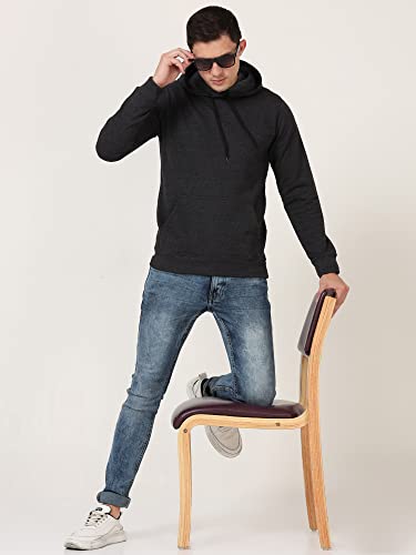 Image of Ideation Men's Cotton Hooded Neck Solid Full Sleeve Hoodies with Kangaroo Pocket