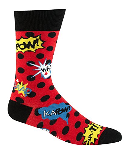 Sock It To Me Cartoon Blamo! Mens Socks, Red and Black