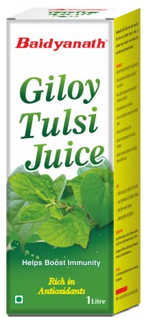 Baidyanath Giloy Tulsi Juice 1 Litres - Boosts Immunity | Helps Relieve Winter Allergies | No Preservatives Or Added Sugar | Antioxidents | Anti-Inflammatory | Boosts Stamina | Flush Out Toxins
