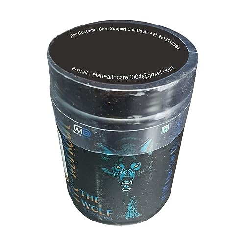 M B Muscle Builder's The Wolf Pre Workout Supplement with Creatine Monohydrate, L-Arginine, Beta-Alanine, Caffeine Anhydrous, Explosive Muscle Pump-For Men & Women [30-60 Servings, Gummy Candy, 255g]