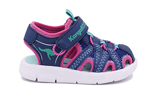 KangaROOS K-Lil Ev, Sandalia Niñas, Dk Navy Daisy Pink, 29 EU