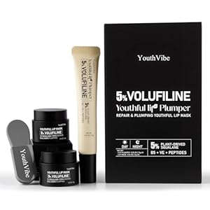 YouthVibe 5% Volufiline Lip Plumper, Nourishing & Anti Aging Over Time with Squalane, Shea Butter, Collagen, Peptide & PDRN – No Burning, No Tingling for Gentle Daily Plumping