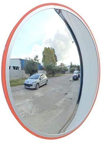 Preisvergleich Produktbild DLC Verkehr im Freien Weitwinkelobjektiv, Sicherheitsspiegel Sicherheit runder konvexer Straßenweitwinkelspiegel, Supermarkt-Verkehrsspiegel im Freien, sphärischer Weitwinkelobjektiv-Totwinkelspiegel