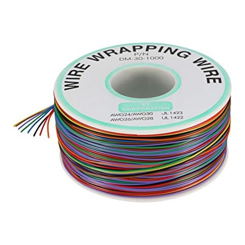 sourcing map Tin Plated Copper Wire 30 AWG Cover