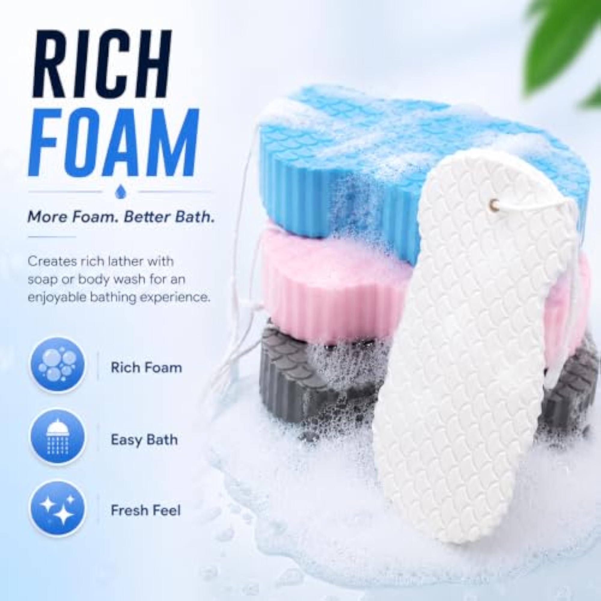 Ultra Soft Bath Body Shower Sponge, Gentle Exfoliator
