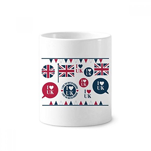Coupe 350ml Union Jack en céramique blanche | Finition soignée de 9.6cm