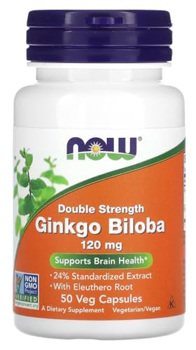 Now Foods - GINKGO BILOBA 120 MG | Double Force | Haute dose, 120mg - 50 gélules végétaliennes