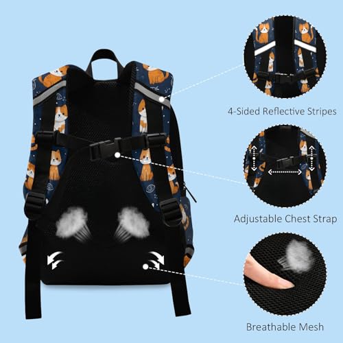 Sac à dos pour tout-petit chat orange qui sécurise les trajets d'école - 6