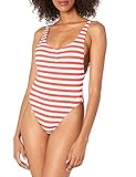 Roxy Damen Hello July Einteiliger Badeanzug, Mohnblumenrot Vicky Stripes 212, Medium