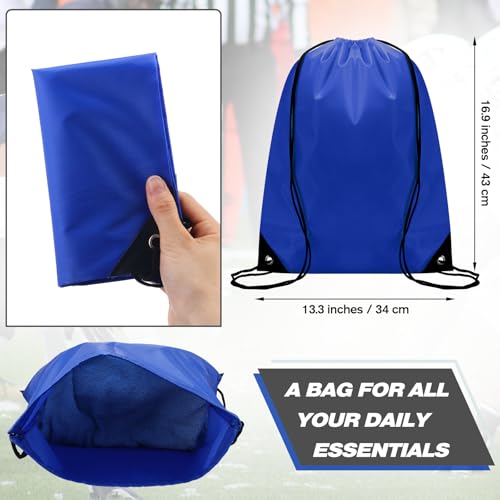 Image of Shappy Drawstring Backpack Bulk Sports Gym Cinch Bag Polyester String Bag for Men Women(Dark Blue,150 Pcs)