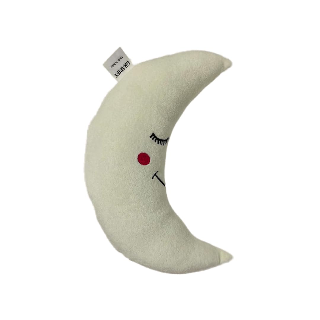 Grapify New Born Baby Moon Shape Pillow for 6 Months Baby (0-6 Months) (Off White)