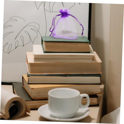 100 bolsas lavanda vacías con cordón para decoración miniatura 5