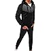 Mens 2 Piece Sets Regular Fit Casual Sweatsuits Zip up Fashion Hoodie Jogger Sweatpants Fall Winter Outfits 2025 Black