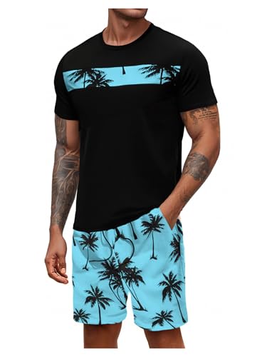 T-shirt graphique et short homme Floerns fini les tenues inconfortables grâce au cordon