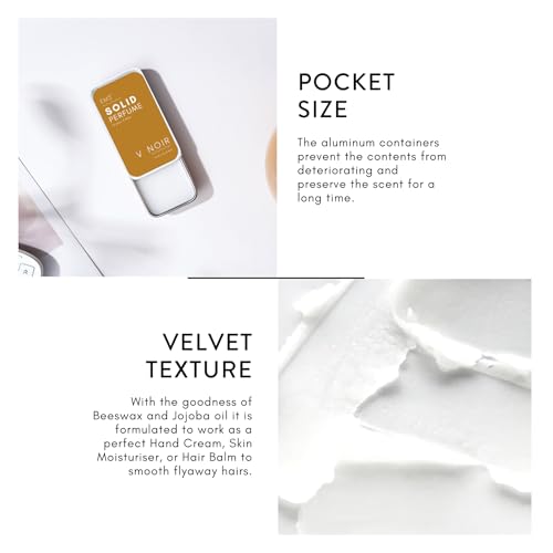 Image of EM5 Solid Perfume | Alcohol Free & Non-Greasy Cologne | Strong & Long Lasting Fragrance | 12g (V Noir (Woody, Spicy, Powdery, Amber))