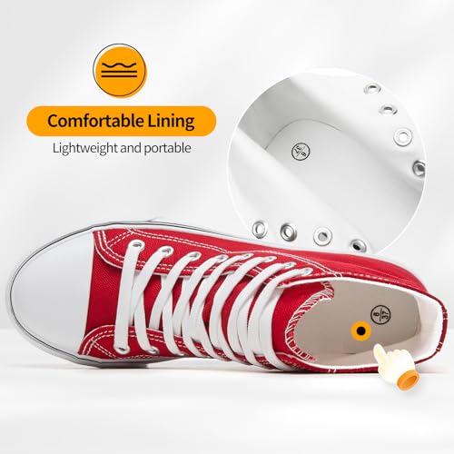 Image of ZGR Womens High Top Canvas Sneakers,Lace-up Canvas Shoes,Casual Tennis Walking Shoes