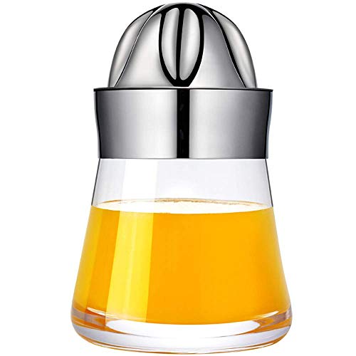 Manueller Entsafter, Handorange aus rostfreiem Stahl, Limettenorange, Anti-Rutsch-Deckel-Rotationsreibahle, für Orangen, Zitronen, Mandarinen und