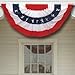 3x6 Ft Windstrong Deluxe (Double Sided) US American Flag Bunting Half Fan Fully Pleated Cotton Blend Made in The USA