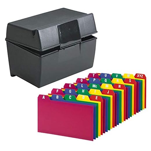Index Card Holder, Index Cards Storage Box Holds Up To 300 3x5� Cards, With Poly Card Guides A-Z, 3x5 Inch - Value Pack