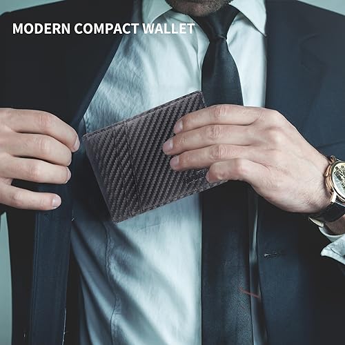 Mens Wallet Bifold Slim Minimalist RFID Blocking Wallet with 2 ID Window Front Pocket Wallet Father's Day Gifts4