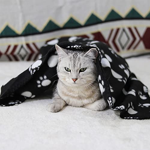 10 Pieces Pet Blanket Soft Fluffy Dog Puppy Blanket Paw Print Fleece Blanket For Small Medium Dog Puppy Cat,28X24 Inches #TOP3
