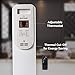 HEATZONE - 1500W - Remote Control Electric Oil-Filled Home Energy-Efficient Portable Space Heater with Adjustable Thermostat Safety Shut-Off - 3 Heat Settings - White