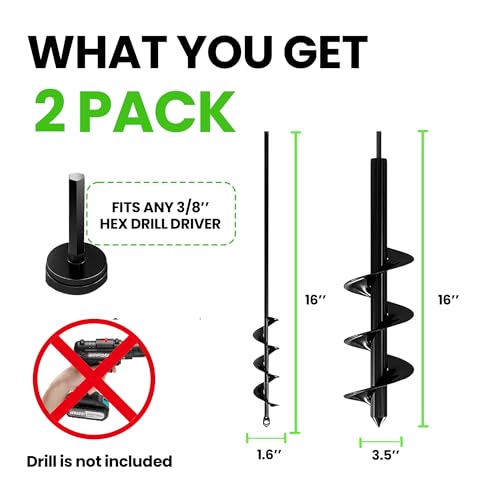 K-Brands AUGERDRILL01 Auger Drill Bit For Planting 2 Pack thumb #1