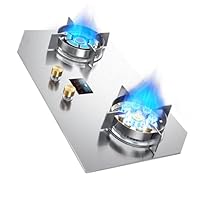 Amazon.co.jp: ステンレスストーブ ダブルバーナーガスコンロ - 調節