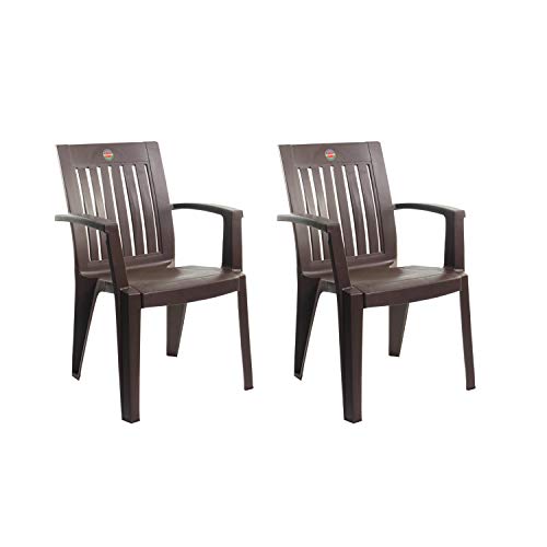 Image of CELLO Prominent Chair Set Pack of 2 - Ice Brown | Strong and Durable | Easy to Clean | Chair for Living Room, Bed Room, Kitchen, Office Room, Outdoor | 3 Years Warranty