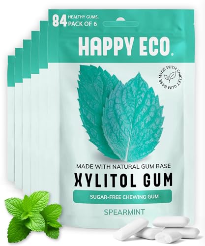 HAPPY ECO Sugar Free Natural Chewing Gum 6 Pack (84...