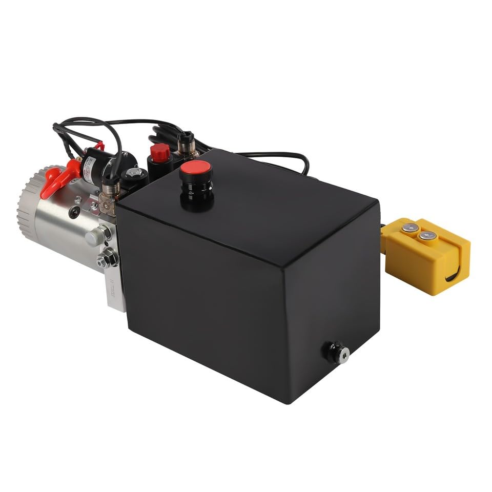 12V Hydraulikaggregat Hydraulikpumpe 8T Kippanhängerpumpe einfachwirkend, einfachwirkende Hydraulikpumpe Hydraulikaggregat, geeignet für Aufzüge, Gabelstapler usw.