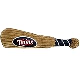 MLB MINNESOTA TWINS Baseball Bat Toy for DOGS & CATS. Soft Corduroy Plush with Inner SQUEAKER