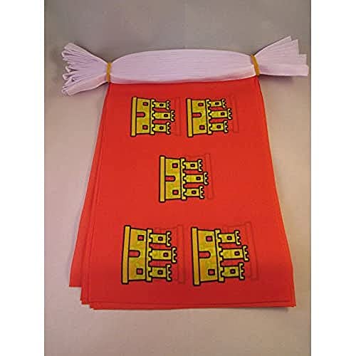 Image of AZ FLAG Poitou-Charentes 6 meters BUNTING Flag 20 flags 9'' x 6'' - French region of Poitou-Charentes STRING flags 15 x 21 cm