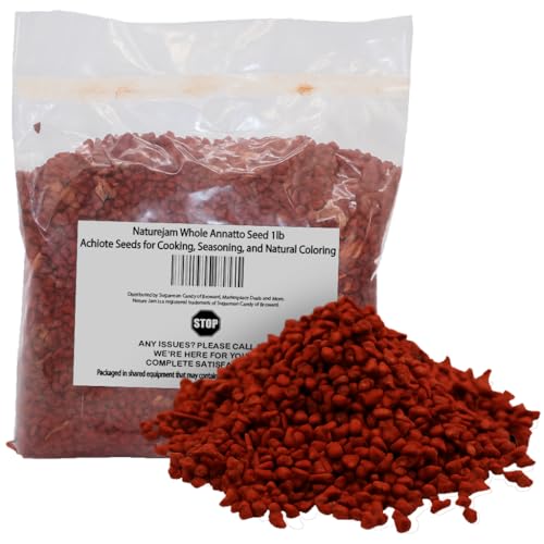 Naturejam Whole Annatto Seed 1lb – Achiote Seeds for Cooking, Sea...