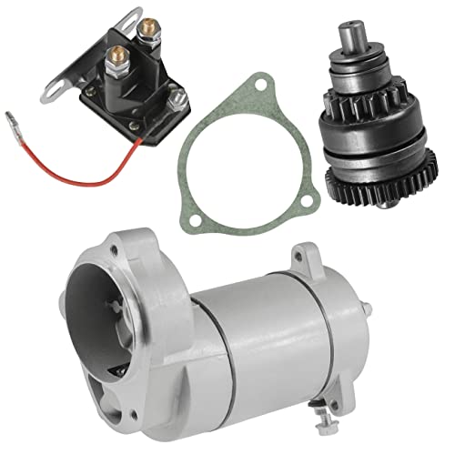 Caltric Starter with Drive Bendix and Relay Solenoid Compatible with Polaris Xpress 300 400L 1996 1997 1998 1999 2000 2001 2002 miniatura 1