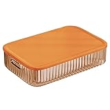 JOYBOS, Caja de almacenamiento con tapa naranja, 8 l