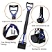 MKUJOO 1 Piece Non-Breakable Foldable Pooper Scooper for Dogs Pets Poop with 28 inch Long Handle High Strength Material Durable Spring, Easy Grass and Gravel Waste Pick Up (Blue, 1 Piece)