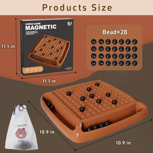 Image of Magnet Game, Family Games for Kids and Adults, Board Games for Kids 8-12, Magnetic Games Ideal for Family and Friend Game Night, 2-4 Players, ChristmasGifts for Grandkids Teen Boys Girls (28pcs)